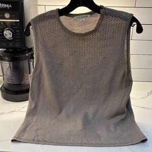 St. John Tan with Gold Flecks Sleeveless Knit Top